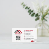 Professionele Rood & Wit Dakconstructie Visitekaartje (Staand voorkant)