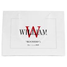 Professionele Rood & Wit Groomsmen Minimalist