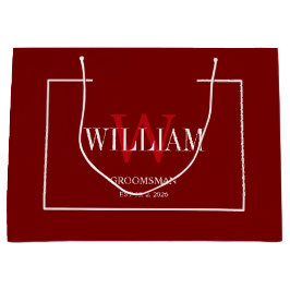 Professionele Rood & Wit Groomsmen Minimalist Groot Cadeauzakje