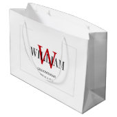 Professionele rood-witte bruidsjonkers minimalisti groot cadeauzakje (Achterkant Gekanteld)