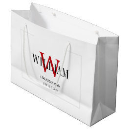 Professionele rood-witte bruidsjonkers minimalisti groot cadeauzakje
