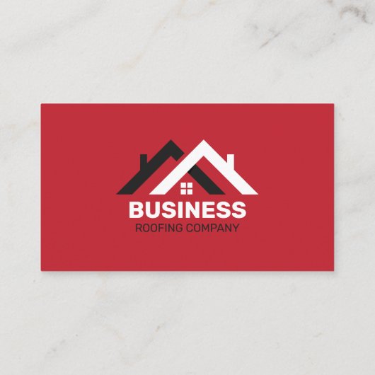 Professionele Rood & Witte Dakbedekking Bouw Visitekaartje (Achterkant)