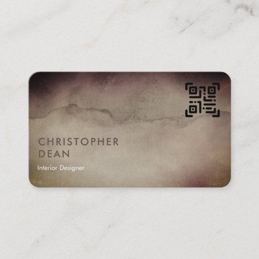 Professionele, roodbruine Abstracte QR-code Visitekaartje (Voorkant)