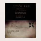 Professionele, roodbruine Abstracte QR-code Visitekaartje (Buitenkant ongevouwen)