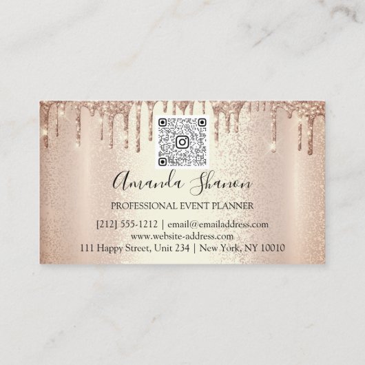 Professionele Roos bloemen Drift QR CODE Logo Visitekaartje (Achterkant)