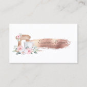 Professionele Roos Gold Brush Stroke Mixer Flowers Visitekaartje (Voorkant)