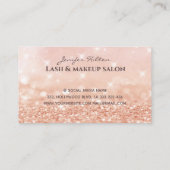 Professionele roos gouden bokeh vlinder make-up visitekaartje (Achterkant)