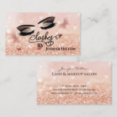 Professionele roos gouden bokeh vlinder make-up visitekaartje (Voorkant / Achterkant)