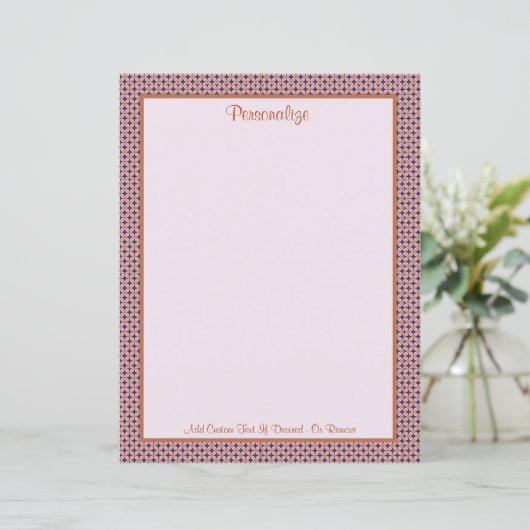 Professionele Rosy Brown & Grey Border personalise (Staand voorkant)