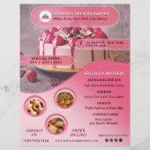 Professionele Roze Bakkerij Foto's toevoegen & Log Flyer (Voorkant)