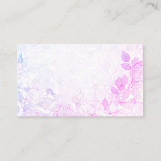 Professionele roze bloemige achtergrond aangepaste visitekaartje (Achterkant)