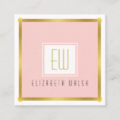 Professionele roze Blush en Gold Kaart Design Vierkante Visitekaartje (Voorkant)