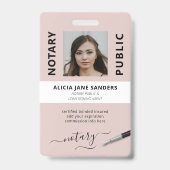 Professionele roze blush-notaris badge (Voorzijde)