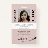 Professionele roze blush-notaris badge (Voorkant)