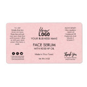 Professionele roze druppelflessolie Serum Etiket (Voorkant)