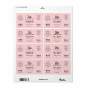 Professionele roze druppelflessolie Serum Etiket (Full Sheet)
