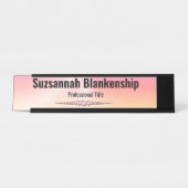 Professionele roze en Oranje Faux Metallic Custom Bureau Naambordje (Voorkant)