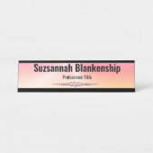 Professionele roze en Oranje Faux Metallic Custom Bureau Naambordje (Voorkant)