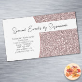 Professionele Roze Faux Glitter Custom Magnetisch Visitekaartje