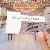 Professionele roze Faux Glitter FRONT Blank Terug Visitekaartje