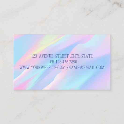 Professionele Roze Flamingo, Holografisch Abstract Visitekaartje (Achterkant)