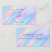 Professionele Roze Flamingo, Holografisch Abstract Visitekaartje (Voorkant / Achterkant)