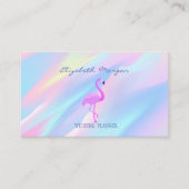 Professionele Roze Flamingo, Holografisch Abstract Visitekaartje (Voorkant)
