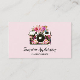 Professionele roze Floral Camera Fotograaf Roze Visitekaartje