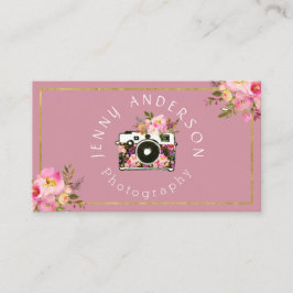 Professionele roze, Floral camera fotograaf Visitekaartje
