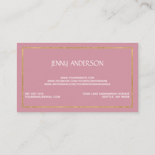 Professionele roze, Floral camera fotograaf Visitekaartje (Achterkant)