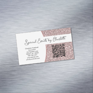Professionele roze Glitter Custom QR Code Magnetisch Visitekaartje