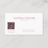 Professionele Roze Goud Foto QR Code Kapper Visitekaartje (Achterkant)