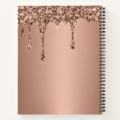 Professionele Roze Gouden Glitter Monogram Initiaa Notitieboek (Achterkant)