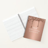 Professionele Roze Gouden Glitter Monogram Initiaa Notitieboek (Binnen)