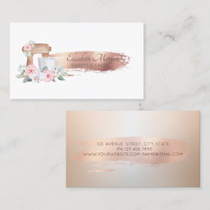 Professionele Roze Gouden Kwaststreek Mixer Bloeme Visitekaartje