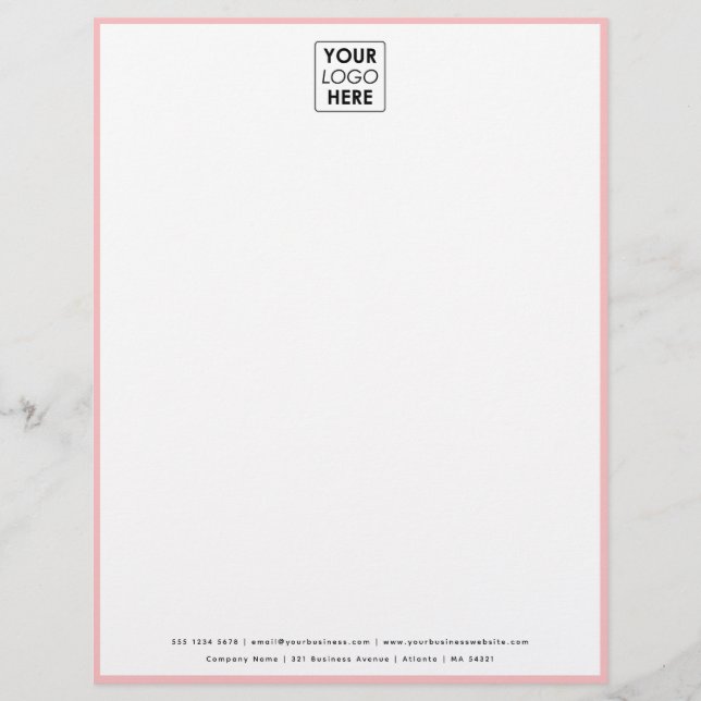 Professionele Roze Grens Zakelijke Logo Letterhead Briefhoofd (Voorkant)