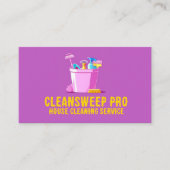 Professionele Roze Huis Schoonmaak Maid Service Lo Visitekaartje (Voorkant)