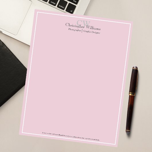 Professionele roze minimalist notitieblok