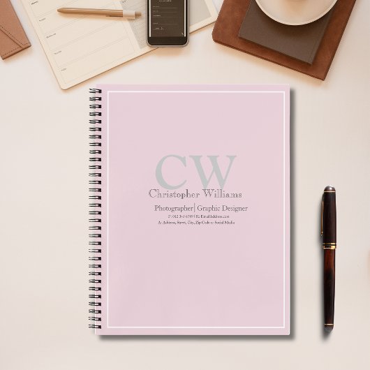 Professionele roze minimalist notitieboek