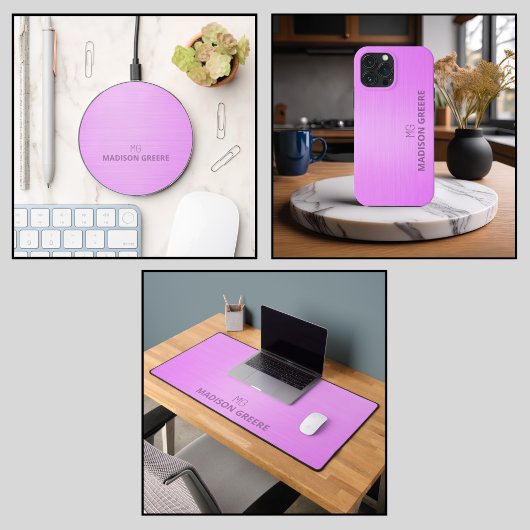 Professionele Roze Monogram Desk Mat