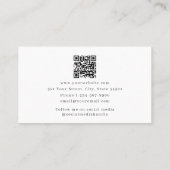 Professionele roze monogram minimalistische QR-cod Visitekaartje (Achterkant)