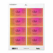 Professionele Roze Oranje Body Butter Labels (Full Sheet)