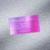 Professionele roze Paarse Folie Modern Magnetisch Visitekaartje (Voorbeeld)