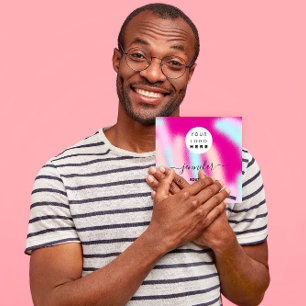 Professionele Roze Pastel Ocean Custom QR LOGO Vierkante Visitekaartje