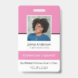 Professionele Roze Personeelsbadge met Foto Badge