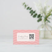 Professionele roze QR-code scan om te boeken Visitekaartje (Staand voorkant)