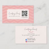 Professionele roze QR-code scan om te boeken Visitekaartje (Voorkant / Achterkant)