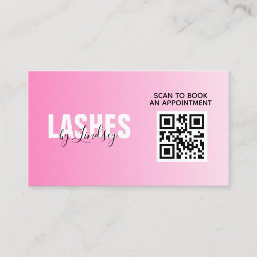 Professionele roze QR-code Scannen naar boek Visitekaartje (Voorkant)