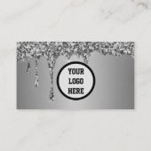 Professionele roze sociale media Glitter Silver Visitekaartje (Achterkant)