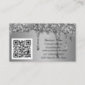Professionele roze sociale media Glitter Silver Visitekaartje (Voorkant)